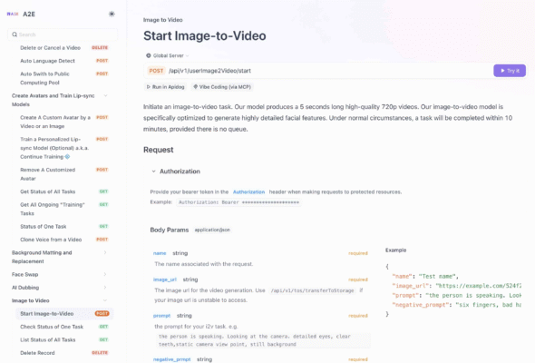 Announcing A2E Image-to-Video API