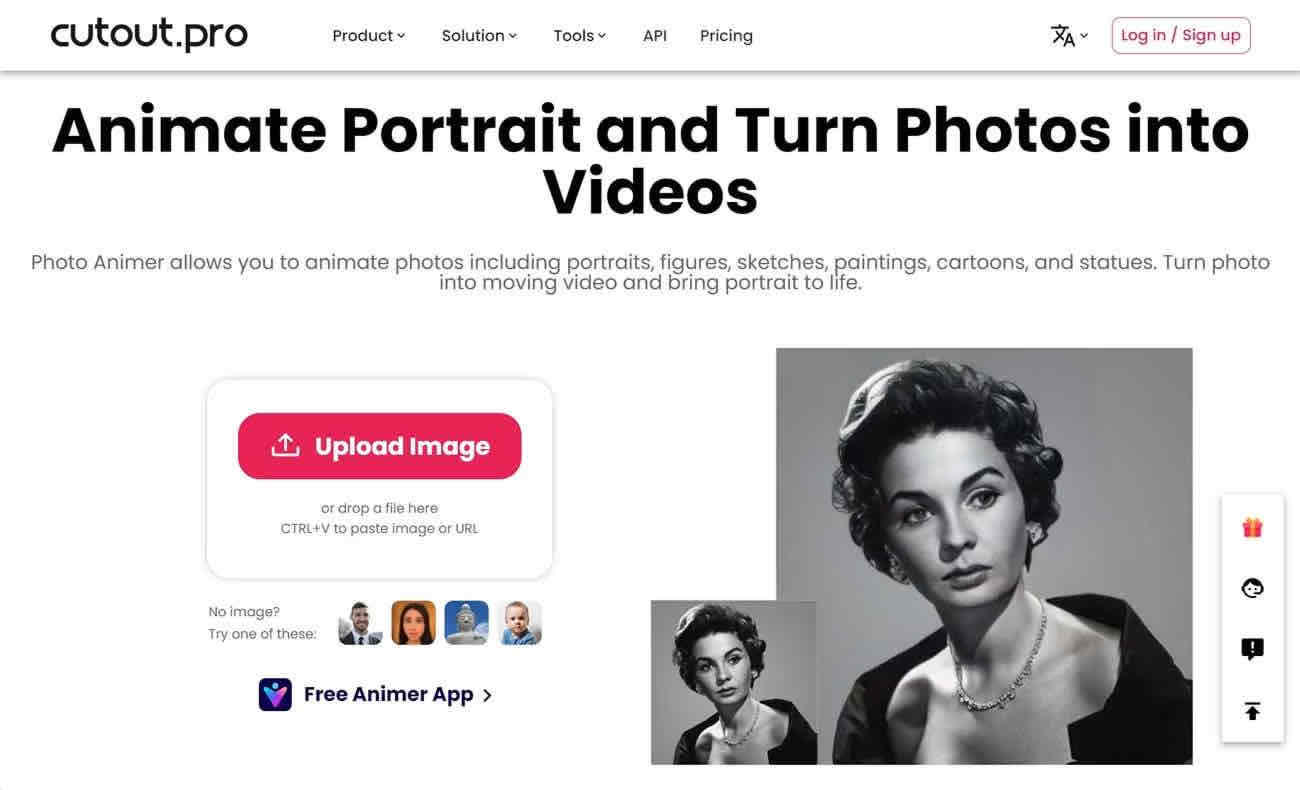 Cutout.pro Preview of video generated from a still photo
