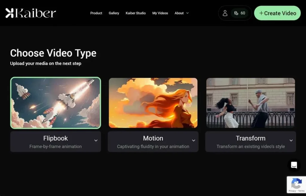 Kaiber Creating short videos from static images with AI
