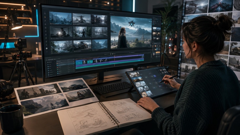 Veo: What the New Release Means for AI Video Creators featured image showing AI video workflow scenes and storyboard controls