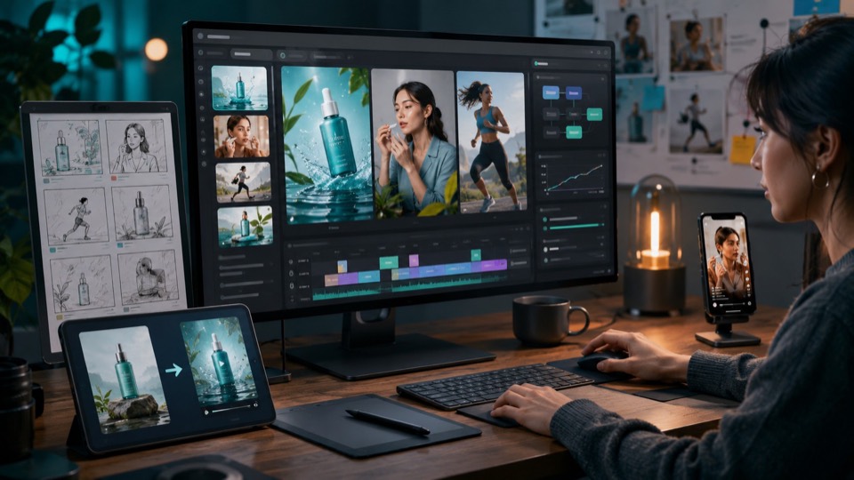AI Video Generator for TikTok Ads: Workflow Guide, Use Cases, and First Draft Tips featured image showing AI video workflow scenes and storyboard controls