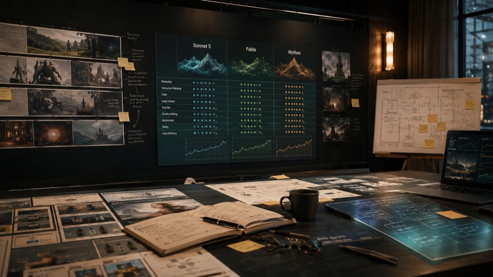 Anthropic deploys Claude Sonnet 5, Fable and Mythos restored featured image showing AI video workflow scenes and storyboard controls